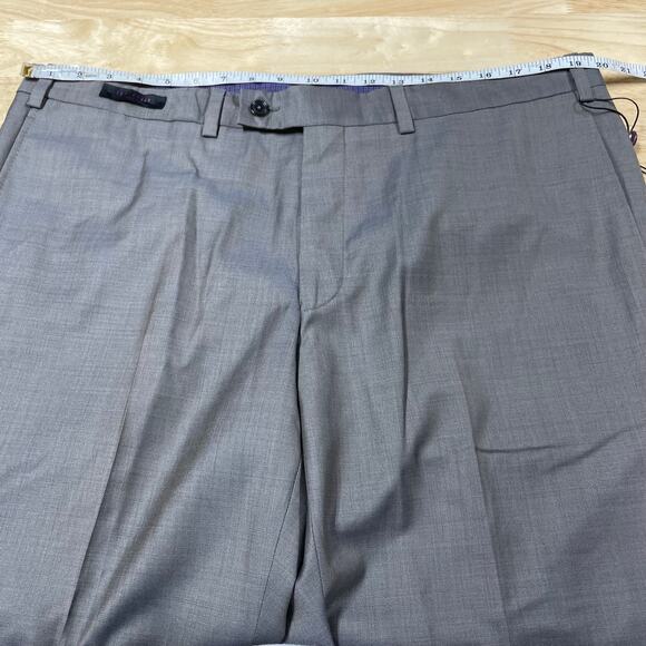 Ted Baker NWT Jefferson Flat Front 100% Wool Dress Pants Gray Size 40Rx30 - Picture 8 of 10